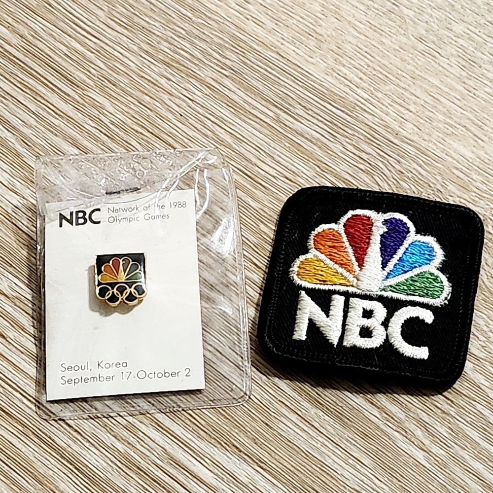 NBC TV Network Olympic Games 1988 Seoul Korea Peacock Logo Peacock Pin, Patch